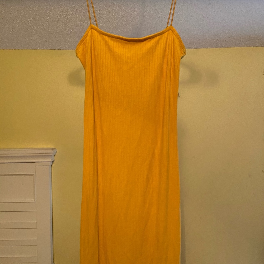 Yellow Bodycon Midi Dress